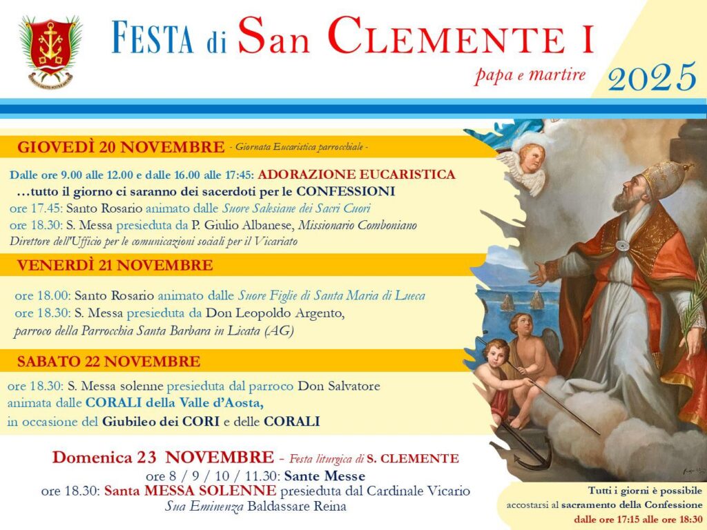 Locandina realizzata dalla parrocchia di San Clemente per la festa